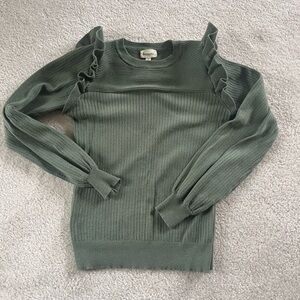 Green Ruffle Sweater